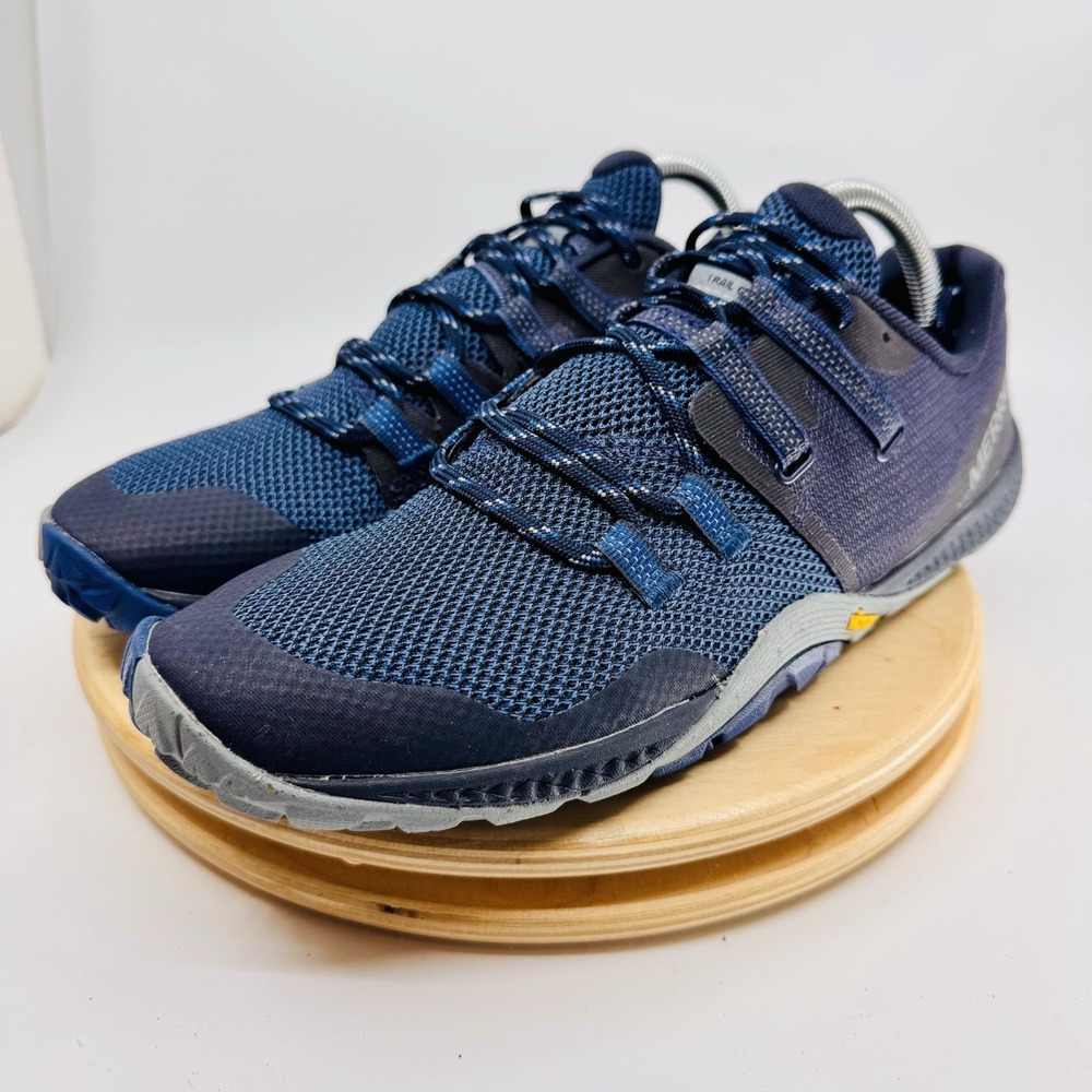 Merrell Trail Glove 6 Shoes Mens 9 Blue Barefoot Trail Running Sneakers - Picture 2 of 8